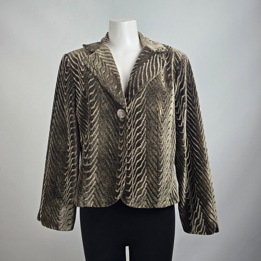 Vintage Mercedes Brown Velour Button Blazer Size 14
